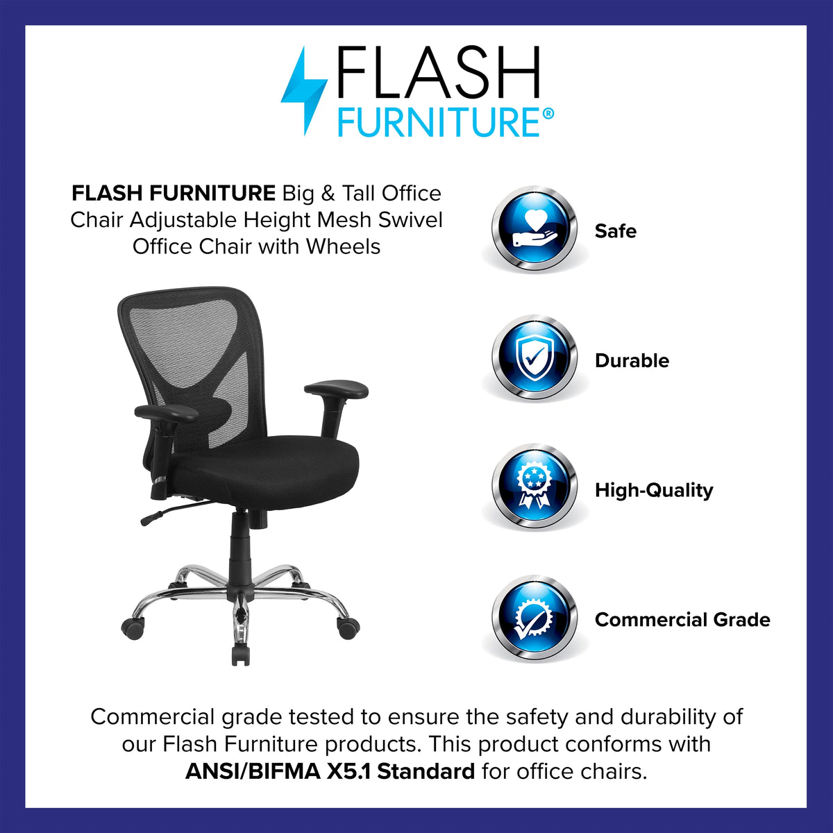 Black Mesh Ergonomic Task Office Chair with Adjustable Back and Arms Q18902