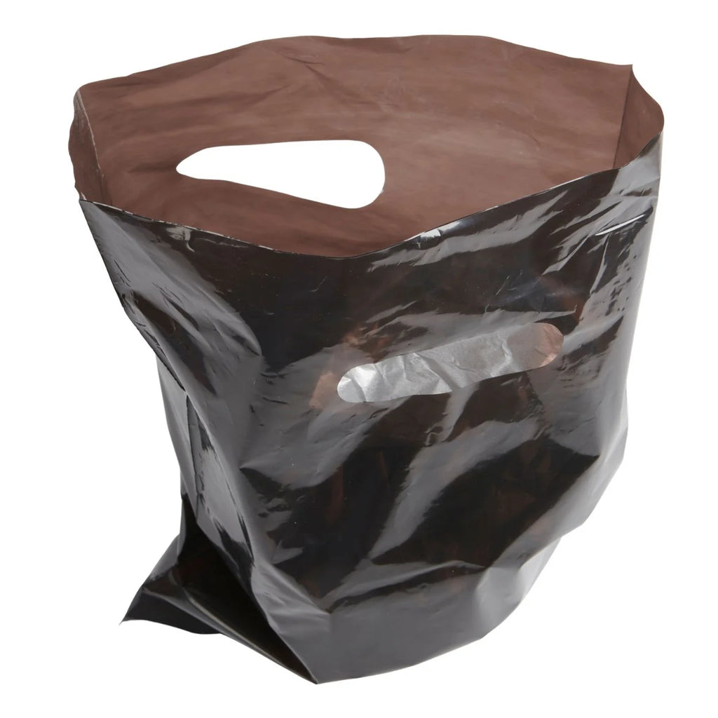 Black Plastic Merchandise Shopping Bags with Die Cut Handles 9" x 12" Case of 1,000 P7171