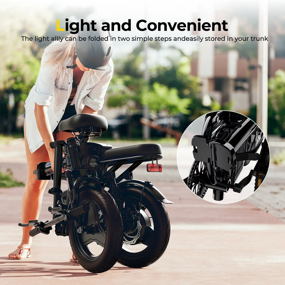 Electric Bike with 400W Motor 48V 13Ah Removable Battery Folding C467