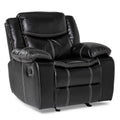 Black Faux Leather Upholstered Reclining Chair J960209