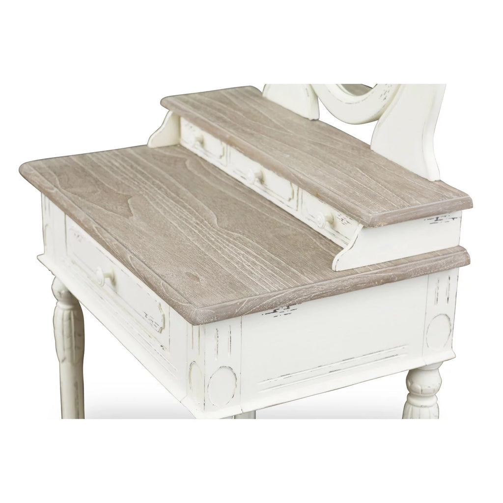 White and Natural Bedroom Vanity Table Y737093