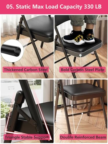 Black Padded Folding Chair W7066