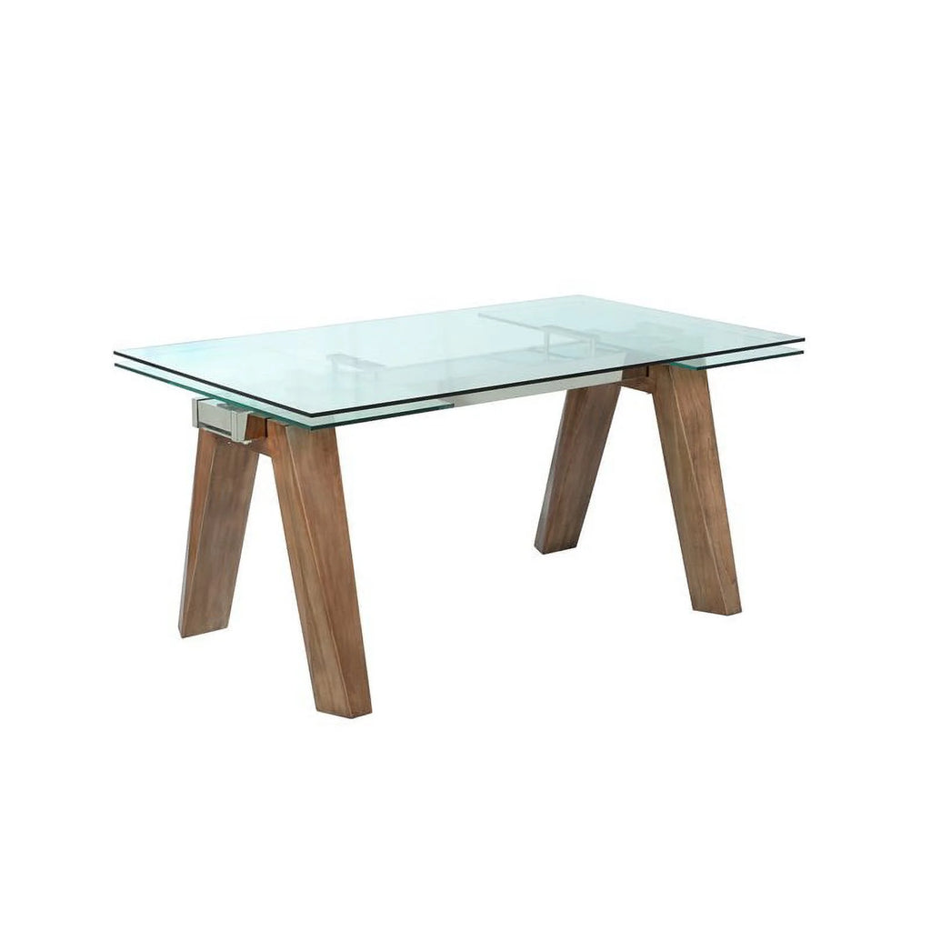 63" Steel and Glass Dining Table P10002