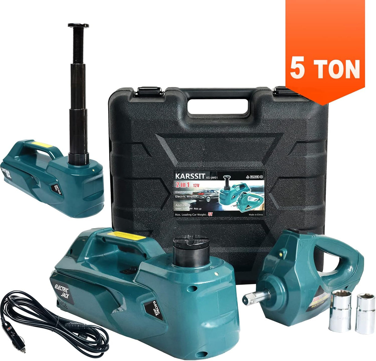 5 Ton 12V Electric Hydraulic Car Jack Kit E57784