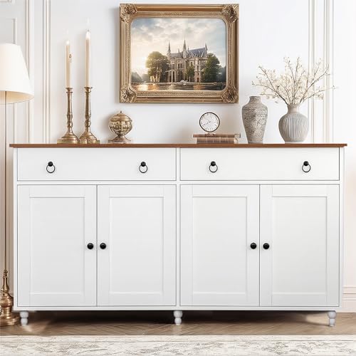 Black Buffet Cabinet with 2 Drawers and 4 Doors M214