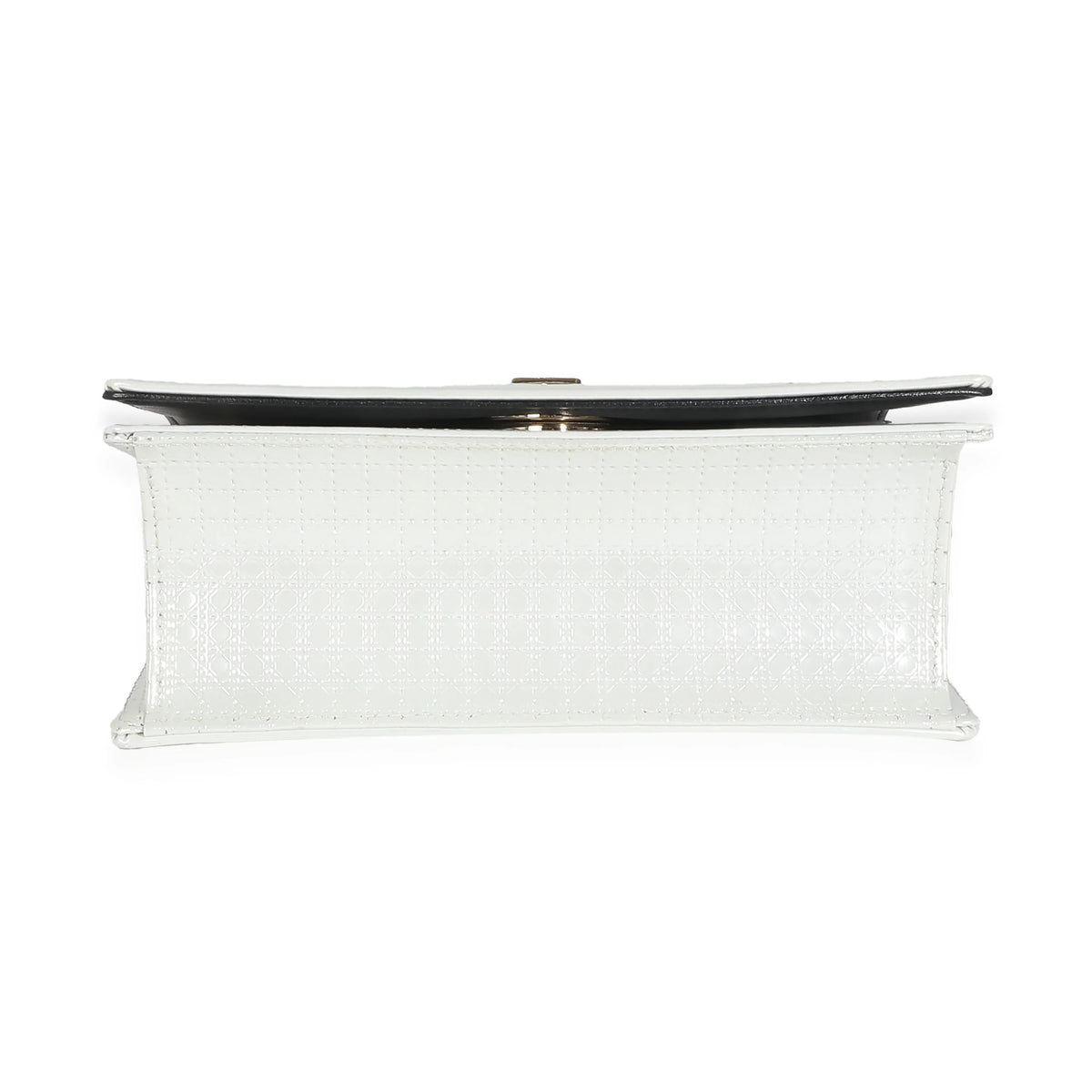 White Micro Cannage Patent Small Flap Bag R886952