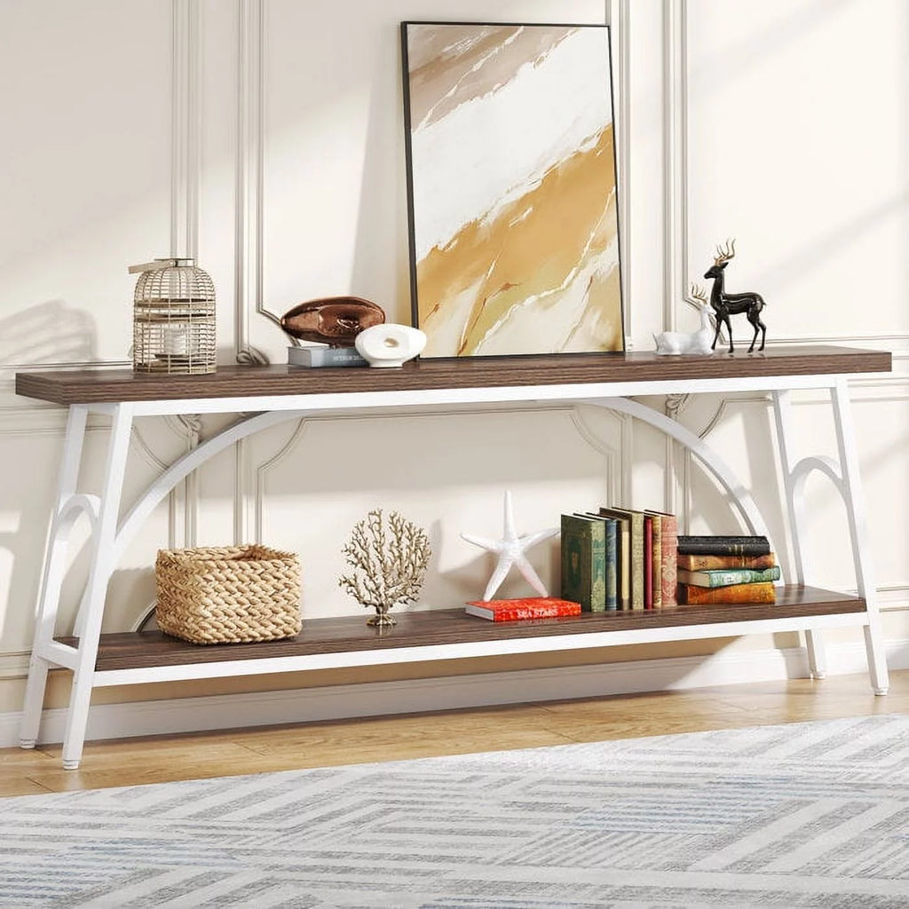 70.8” Narrow 2 Tier Wood Console Table T722