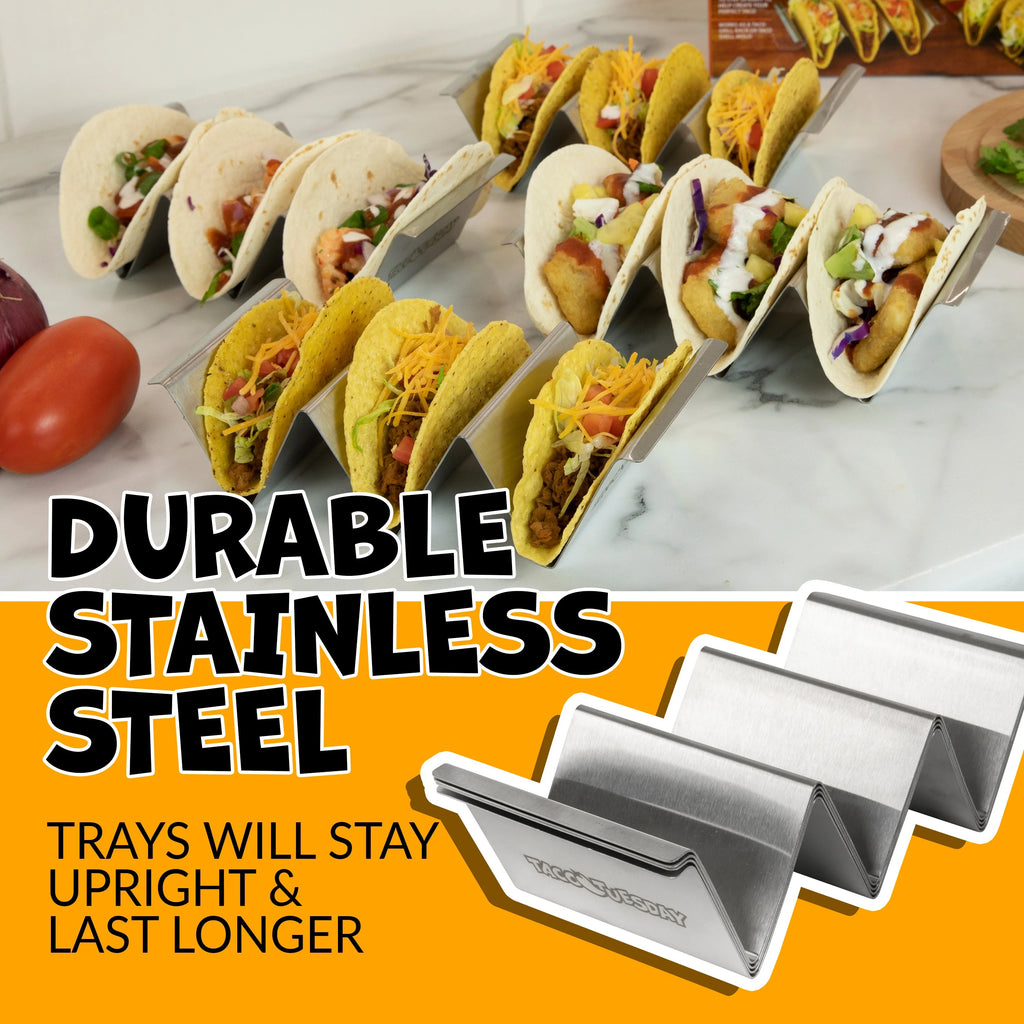 Stainless Steel 4-Piece Taco Holder Tray Set J1554