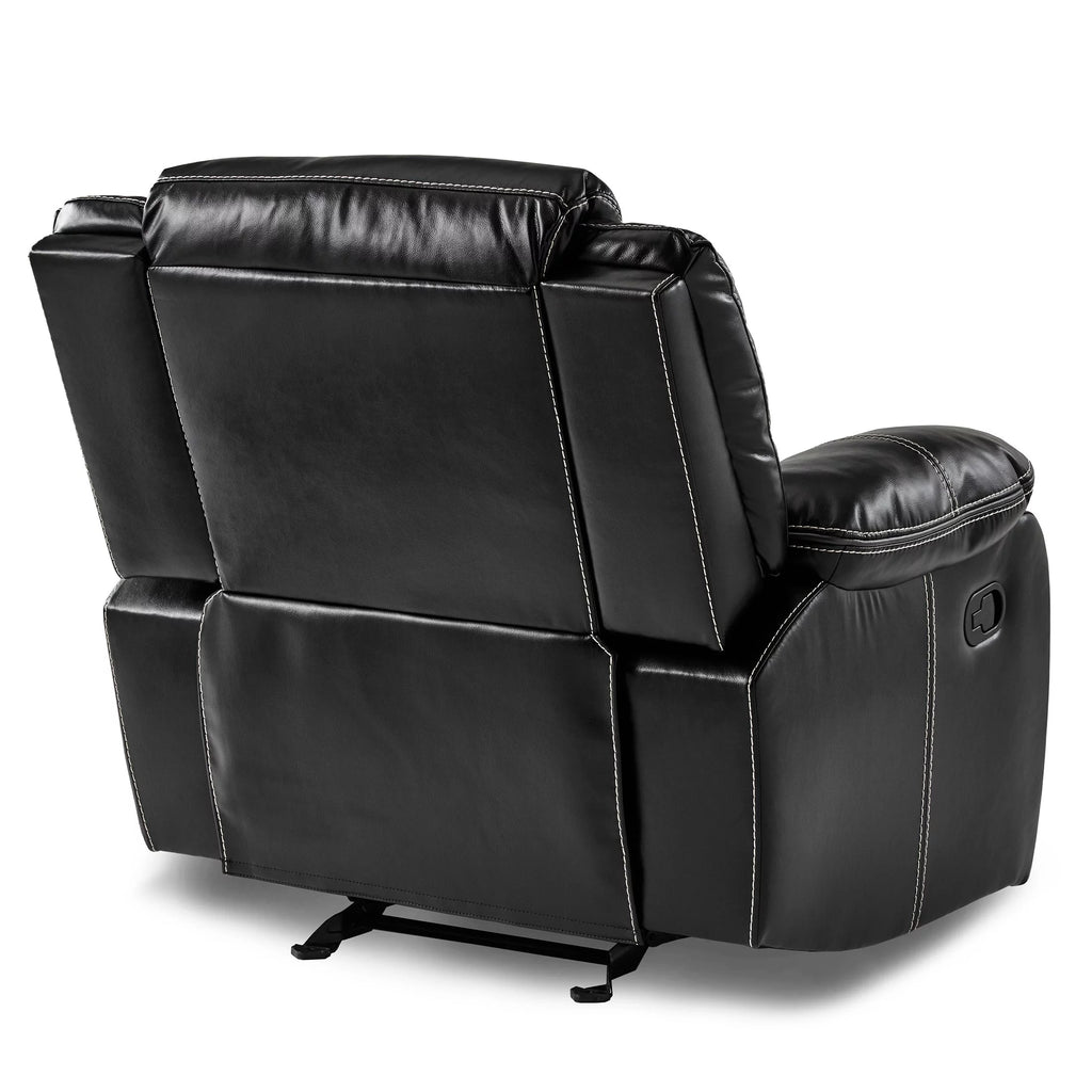 Black Faux Leather Upholstered Reclining Chair J960209