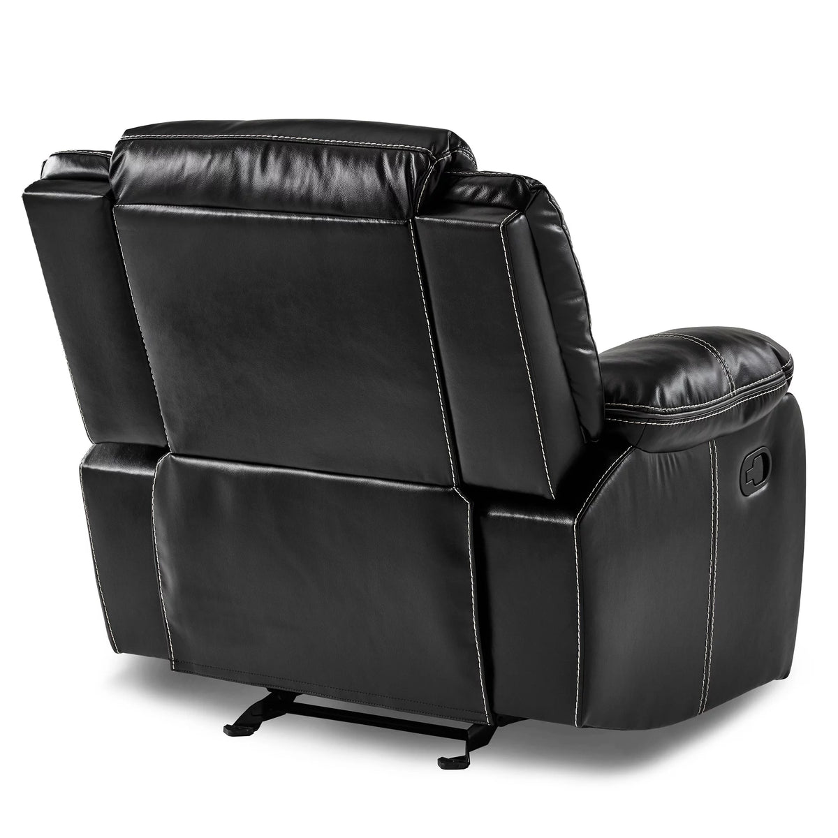 Black Faux Leather Upholstered Reclining Chair J960209