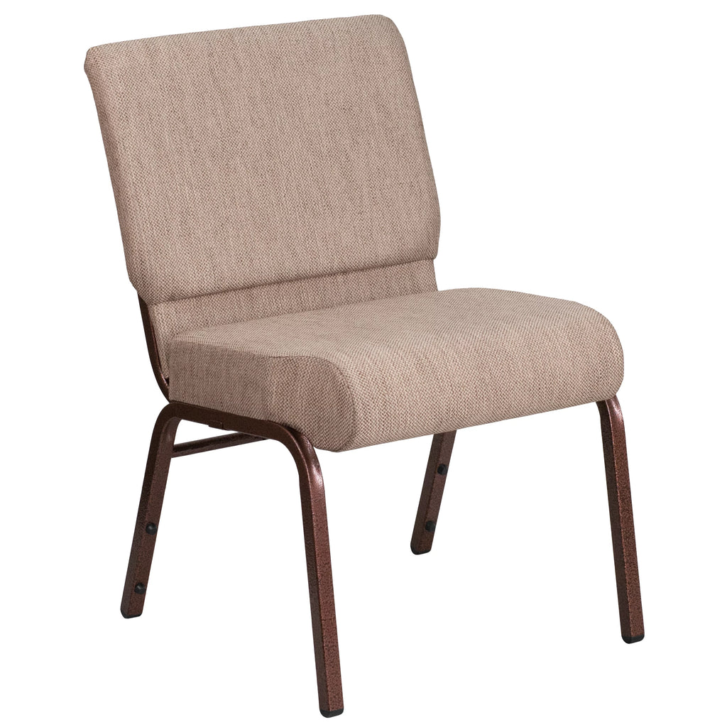 Beige Fabric Stacking Church Chair J100