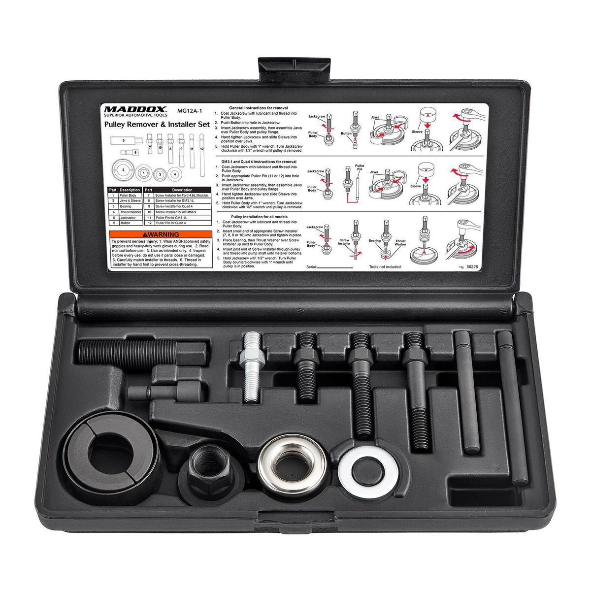 Pulley Remover and Installer Set, 12 Piece J9812