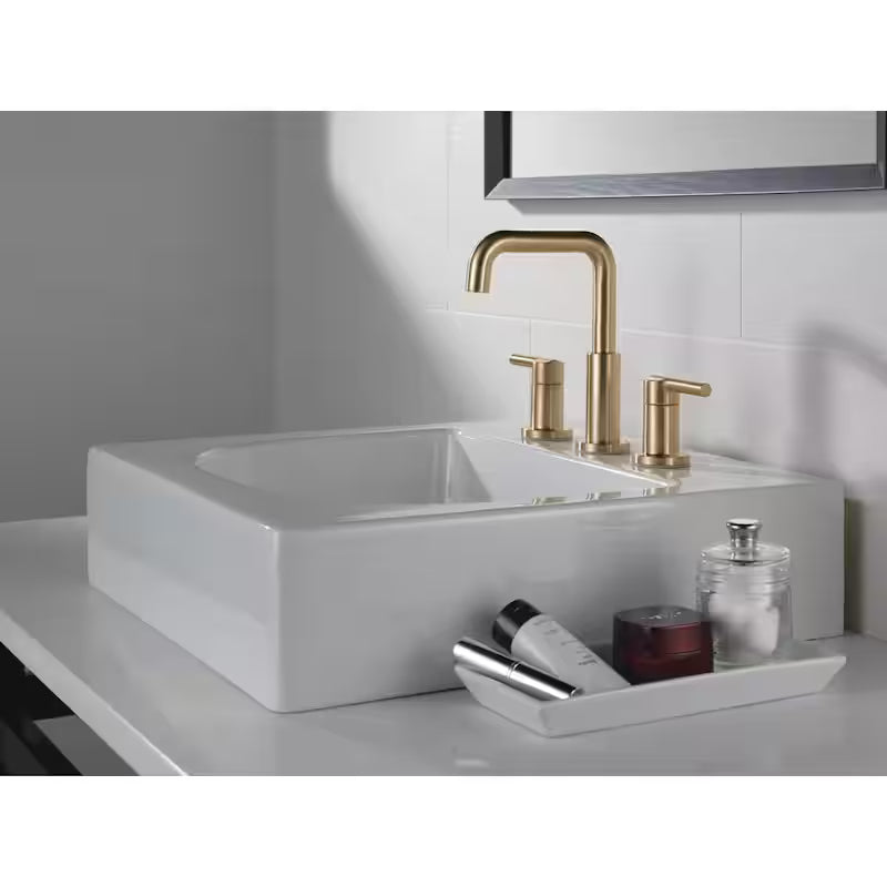 8 in. Widespread Double Handle Bathroom Faucet in Champagne Bronze Q4308