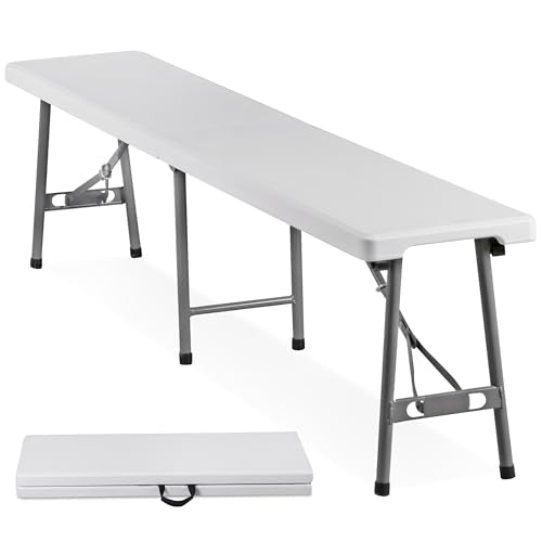 White 6ft Plastic Folding Bench H7373
