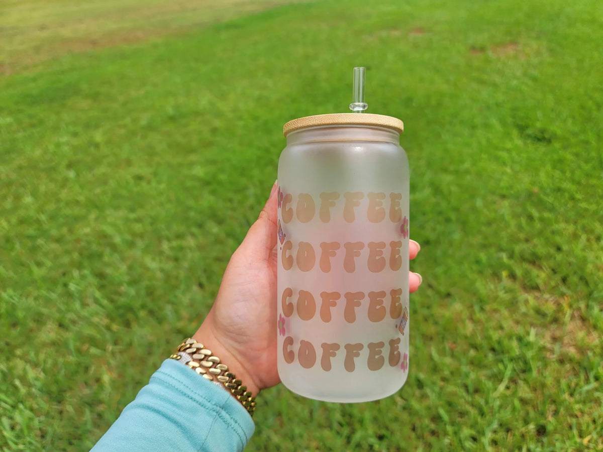 16 oz Coffee Beer Can Glass G7985