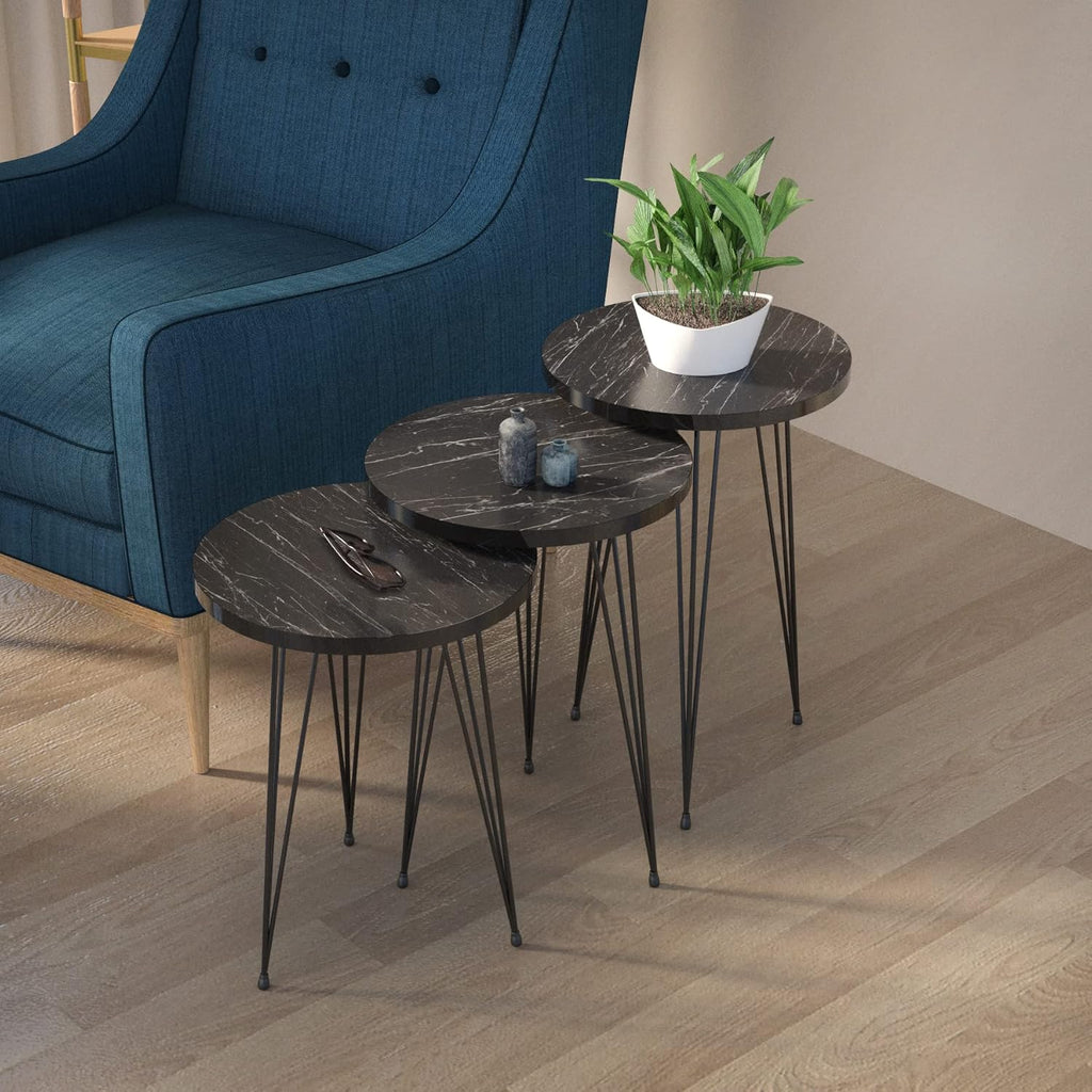 Set of 3 High Gloss Nesting End Tables Y121