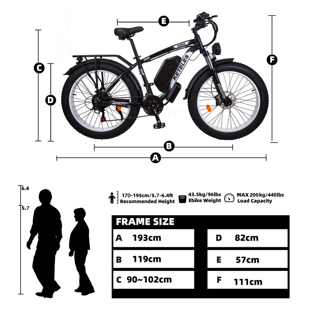 26" Fat Tire Electric Bicycle with 48V 17.5AH Removable Battery J458