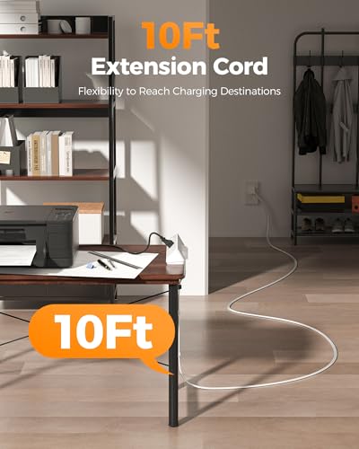 Desk Clamp Power Strip 10 Ft, 5 Outlets with 4 USB Ports U495