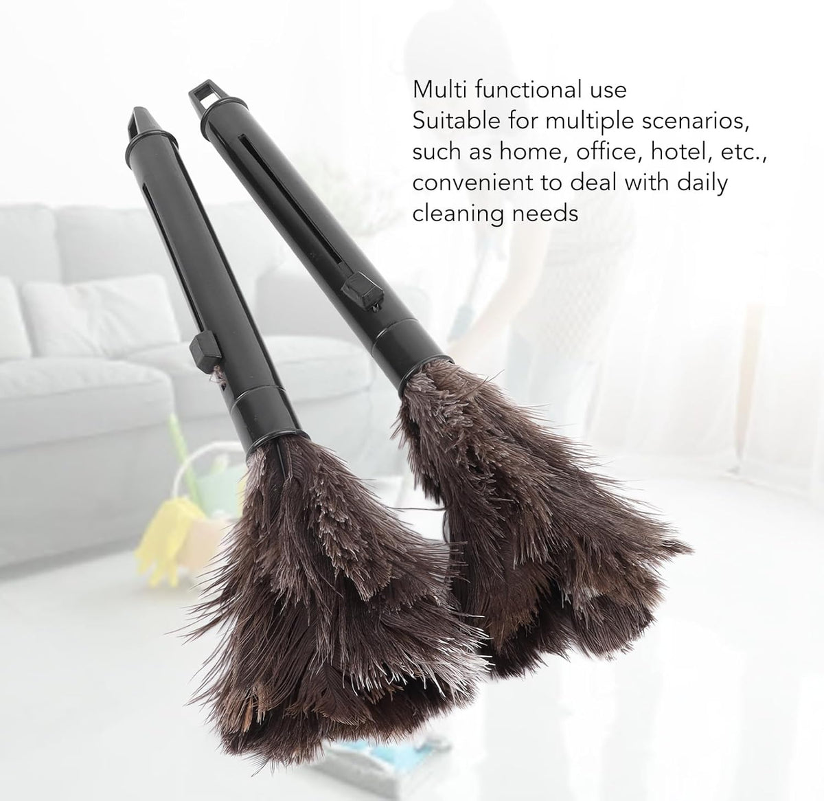 Ostrich Feather Duster Retractable Extendable Handheld C902