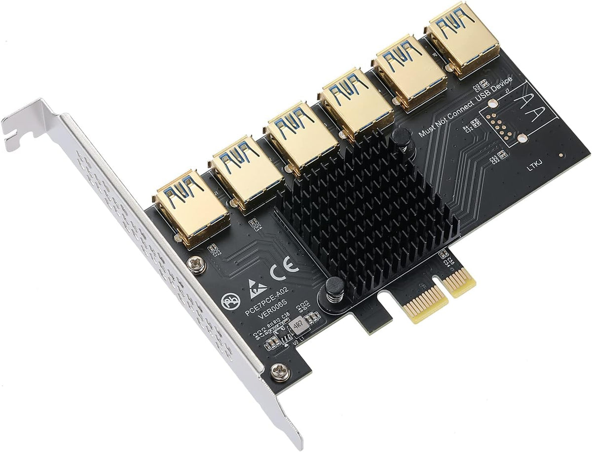 2 Pack PCIE Riser 1X to 16X Graphics Extension Adapter Card with USB 3.0 Cable Q672