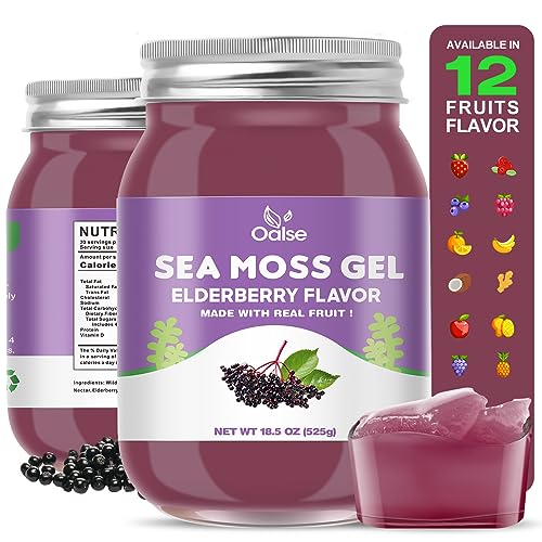 Organic Wildcrafted Irish Sea Moss Gel with Elderberry 18.5 Ounce S5478