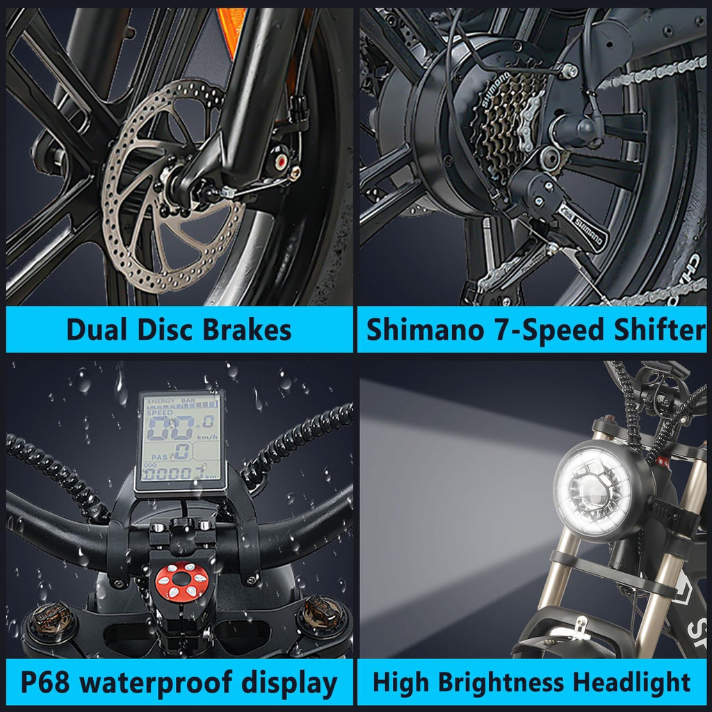 20" Fat Tire Electric Bike with 48V 20Ah Battery T6576