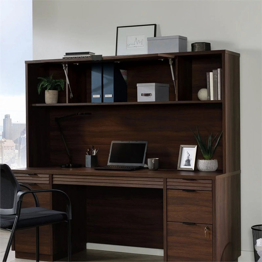 3-Piece Credenza Desk & Hutch & Utility Stand Y54418