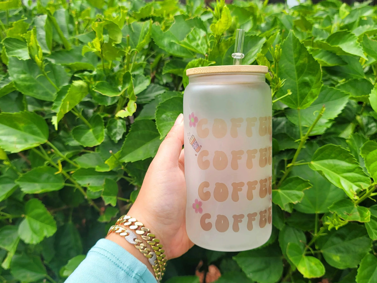 16 oz Coffee Beer Can Glass G7985