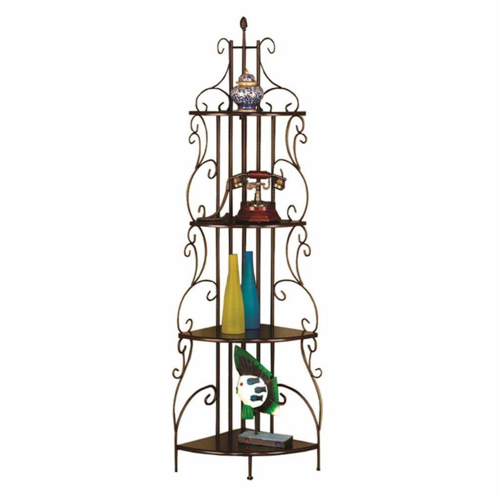 Four Tier Metal Corner Shelf Bookcase C416