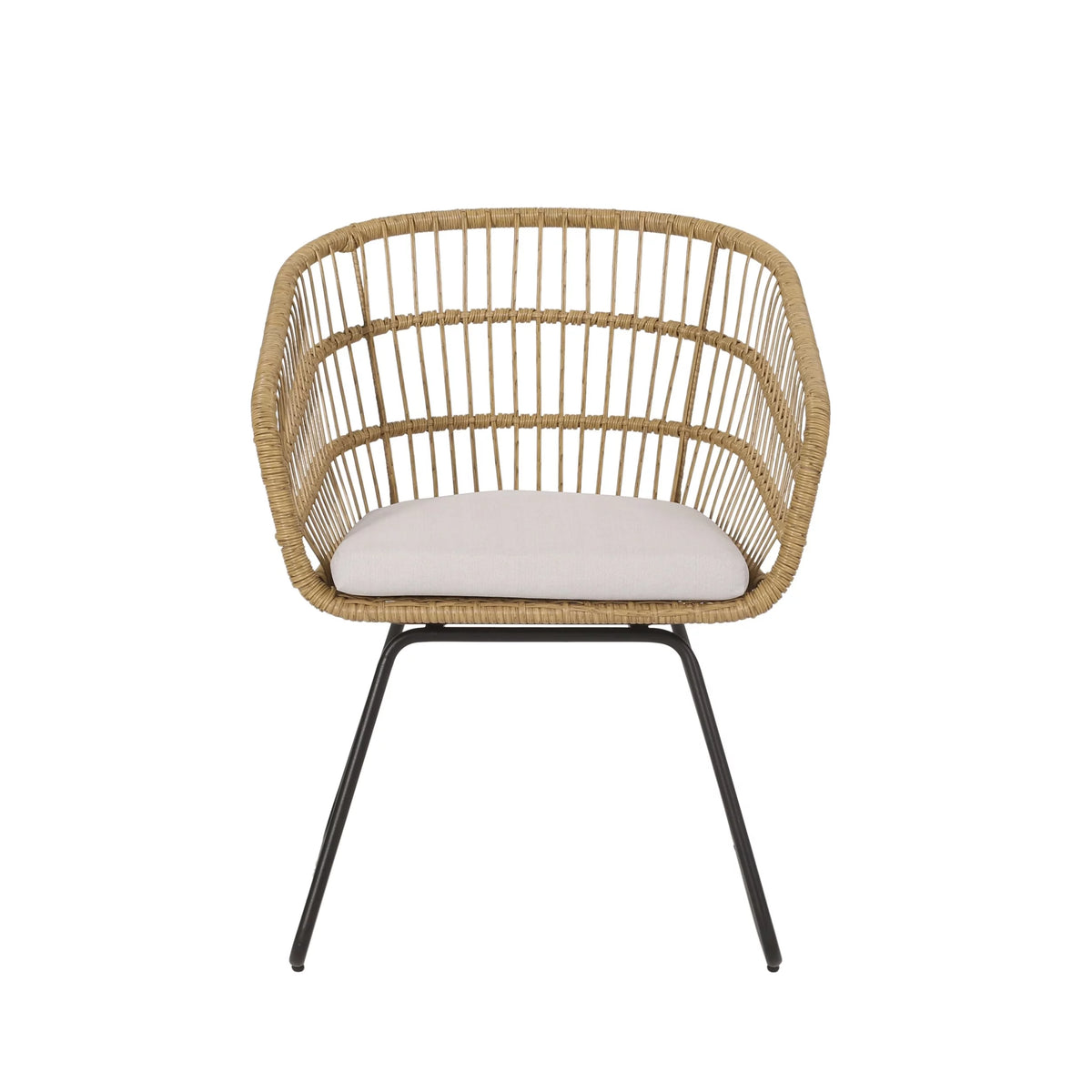 Wicker Outdoor Dining Chair with Cushion Set of 2 F119