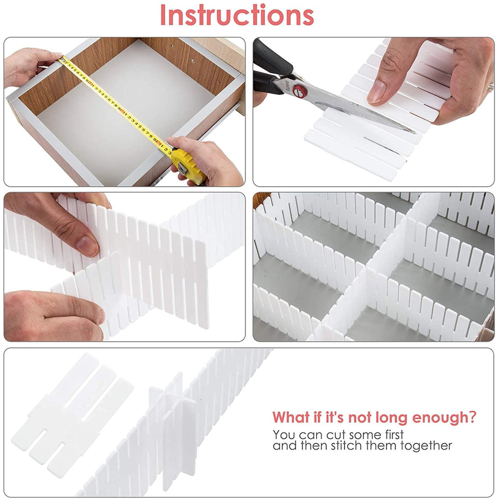 40 Pack White Drawer Dividers Organizer Set H938939