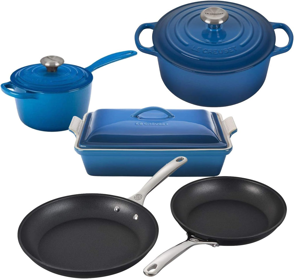 Enameled Cast Iron and Nonstick 8 Piece Cookware Set C3868