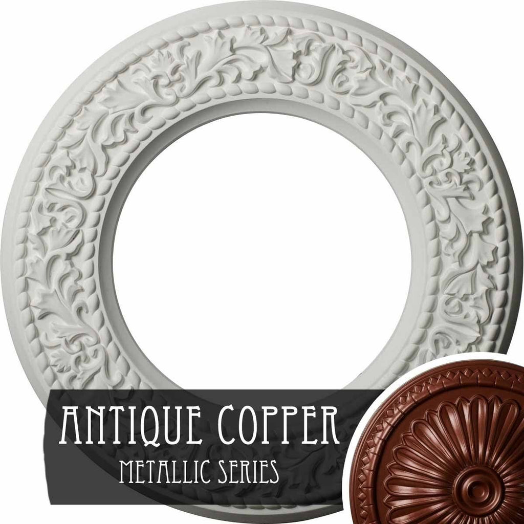 Blackthorn Ceiling Medallion Hand-Painted Polished Copper V831607