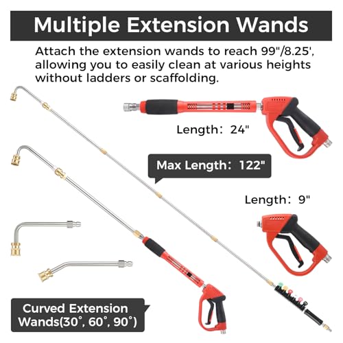 5000PSI Pressure Washer Gun with 21Pcs Accessories T930753