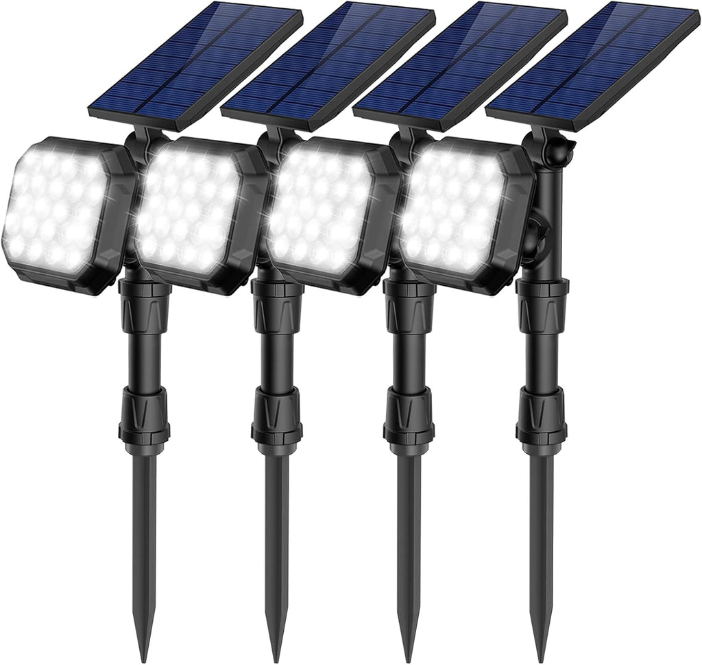 22 LED 700 Lumens Cool White Solar Landscape Spotlights, 4 Pack P561