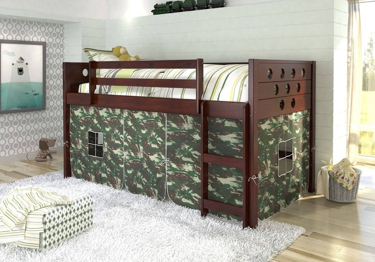 Twin Camo Tent Loft Bed Q529794