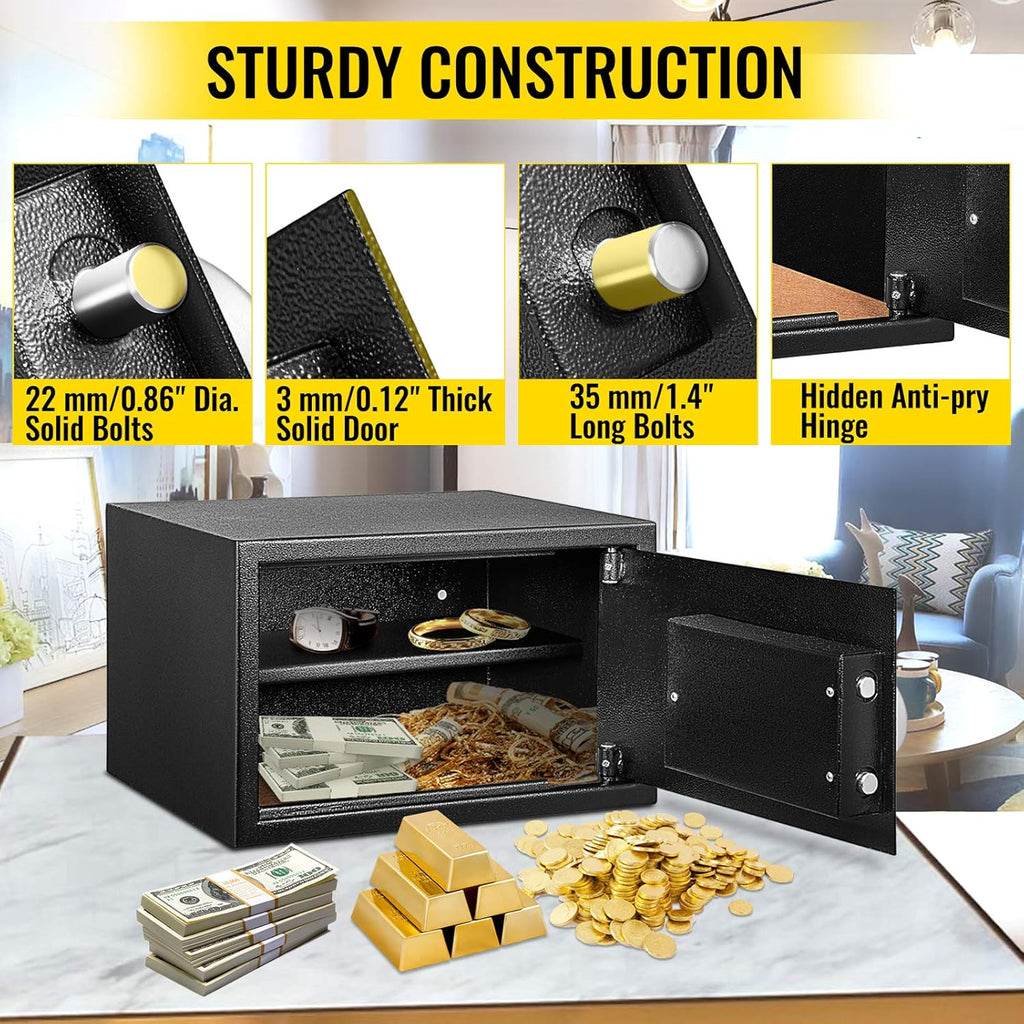 0.8 Cubic Feet Carbon Steel Digital Safe Box with Two Keys M356719
