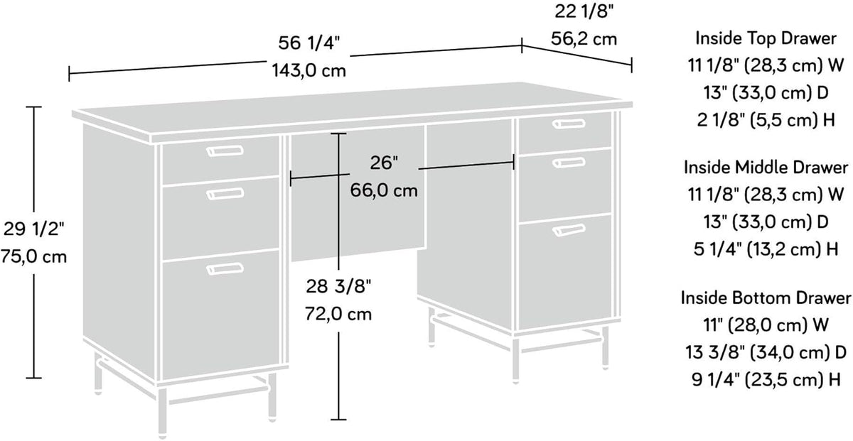 Executive Desk, Sky Oak Finish R2637
