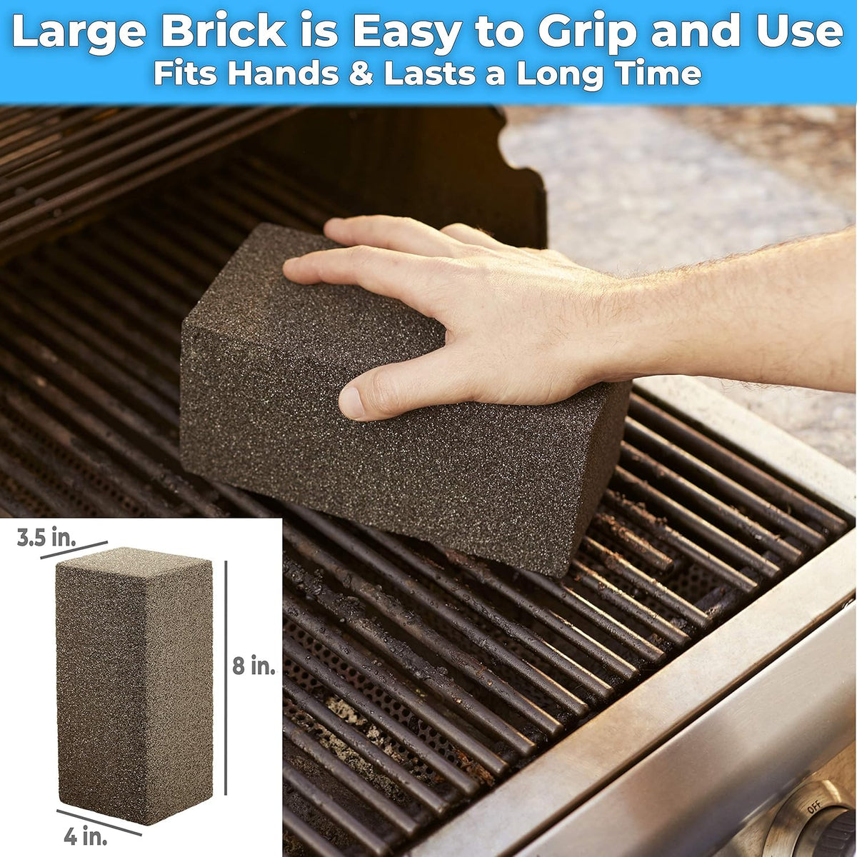 Non Scratch Pumice Stone Grill Cleaning Brick 4 Pack H25997