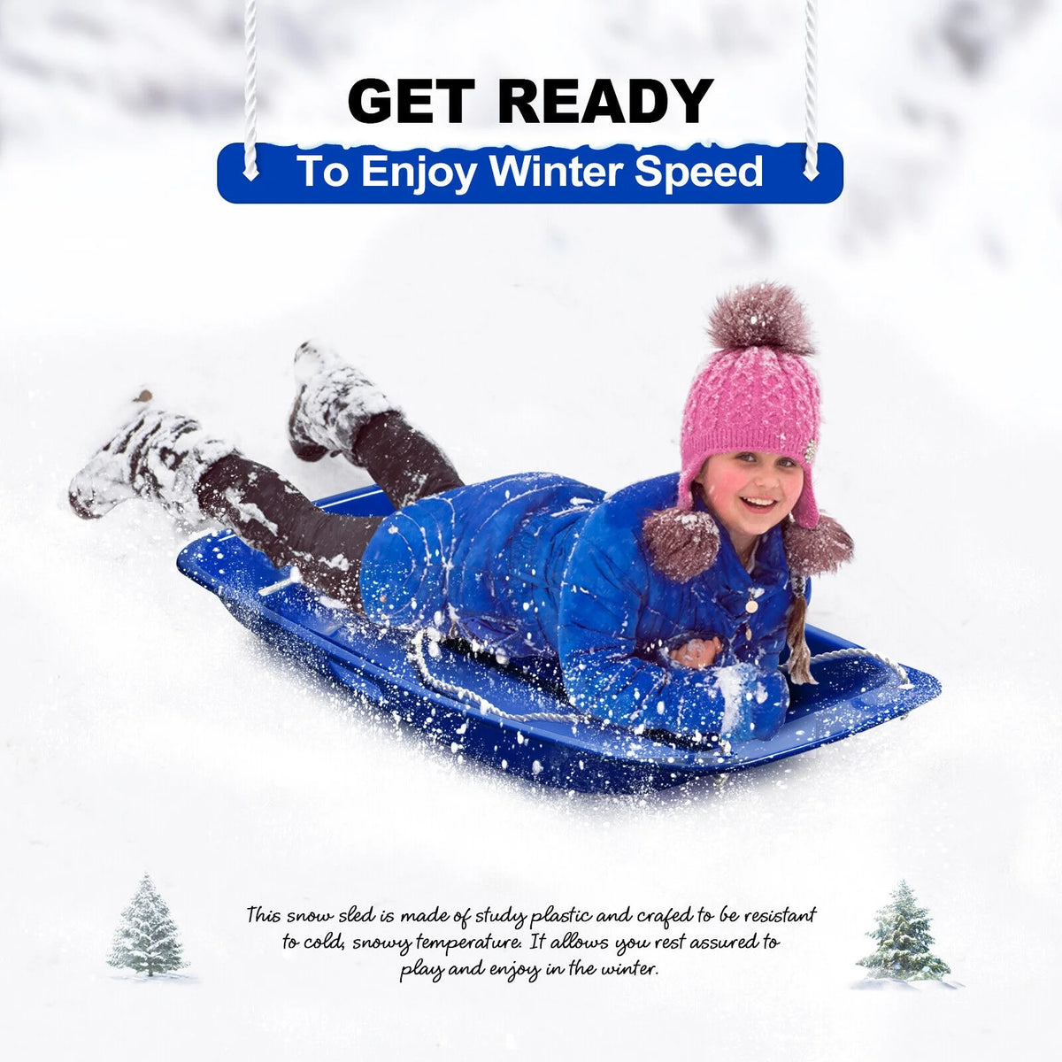 35in Plastic Snow Sled X500144