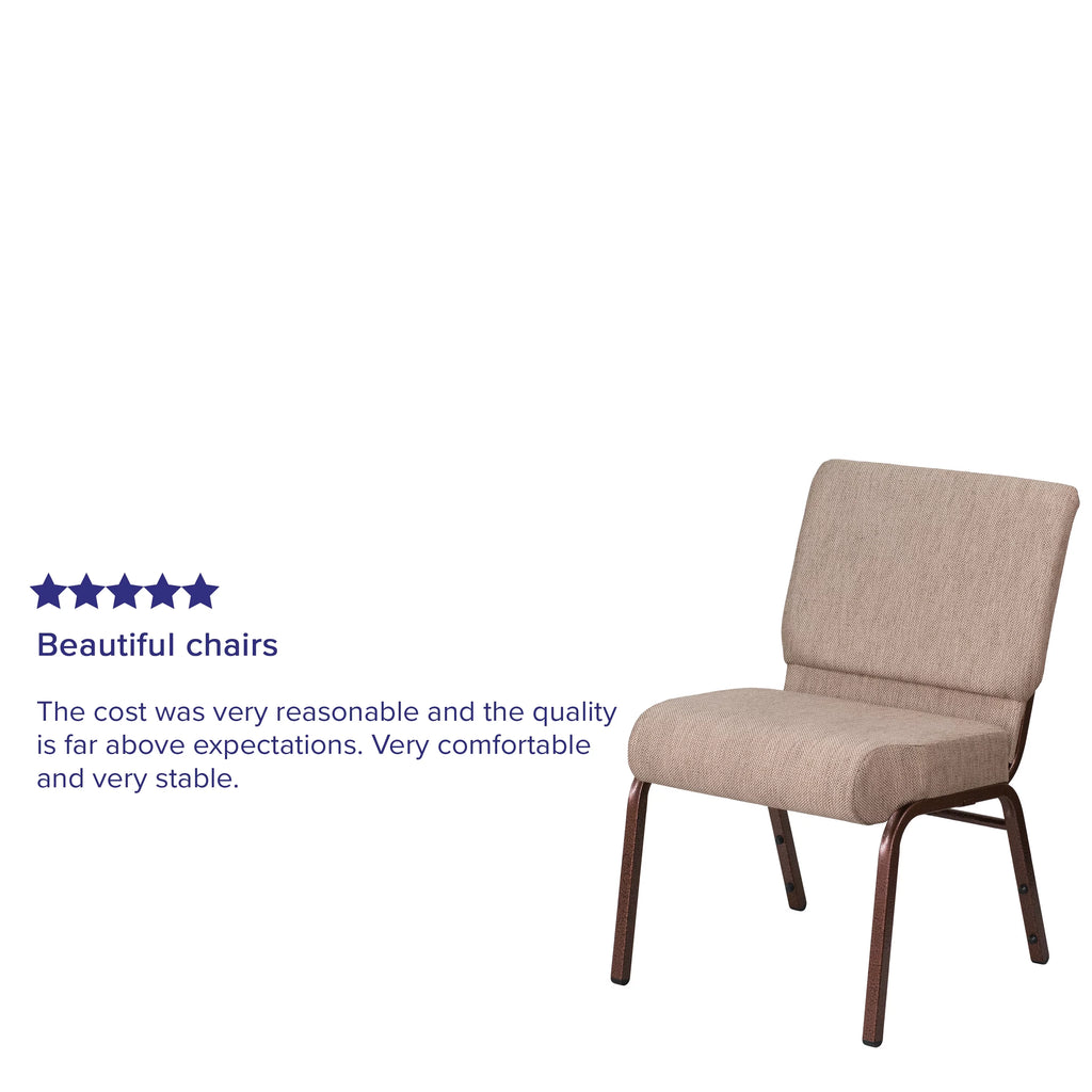 Beige Fabric Stacking Church Chair J100