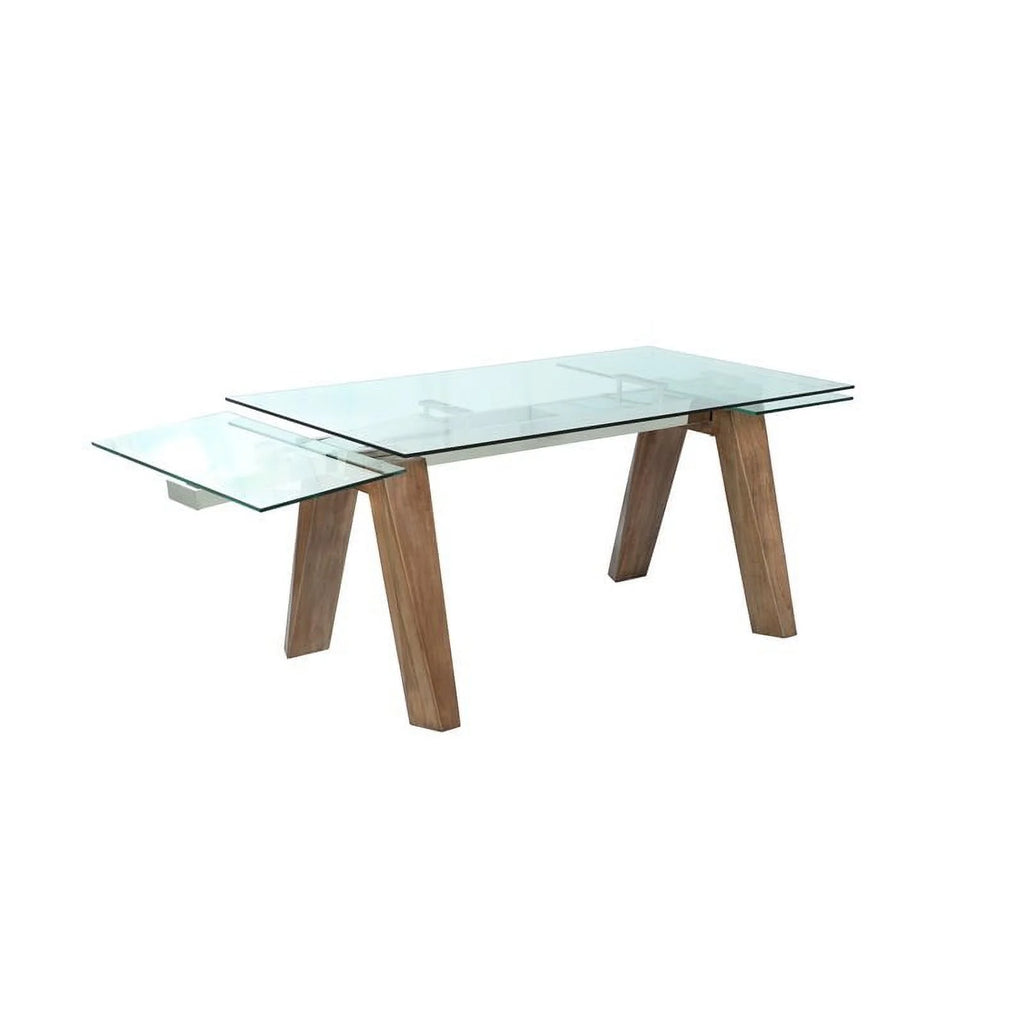 63" Steel and Glass Dining Table P10002