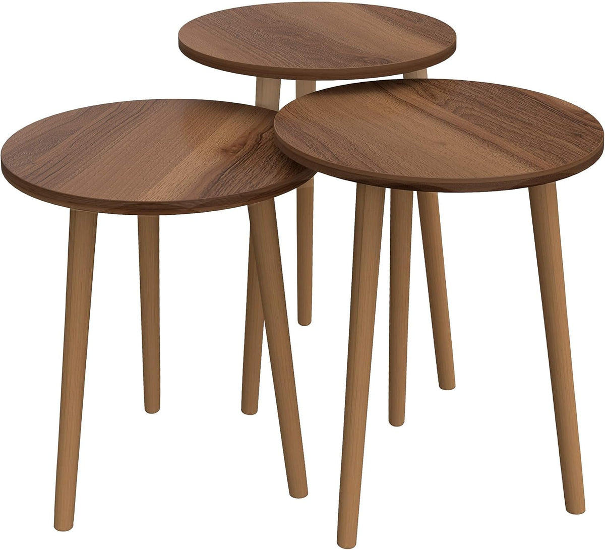 Set of 3 High Gloss Nesting End Tables Y121