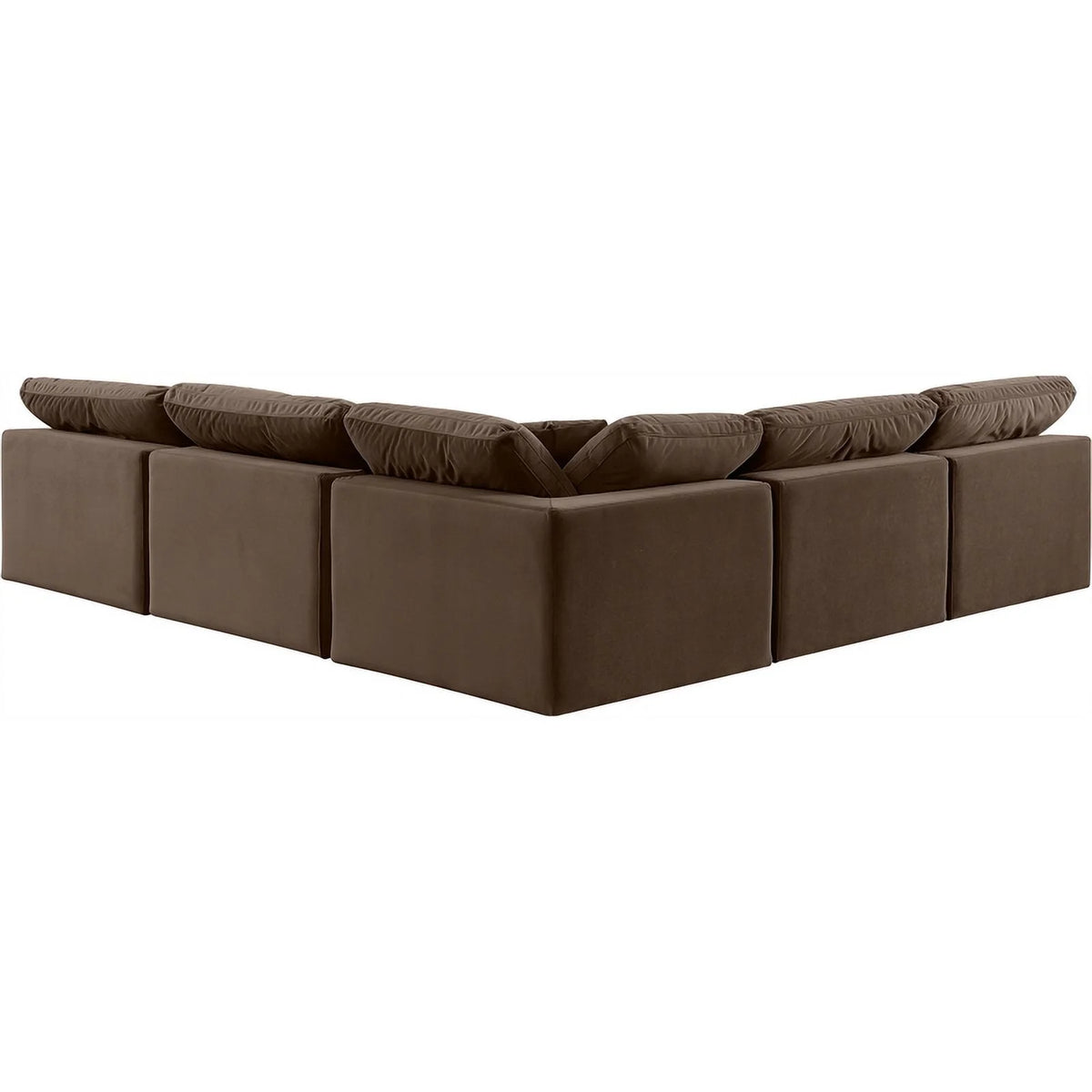 Brown Velvet Modular Sectional C718