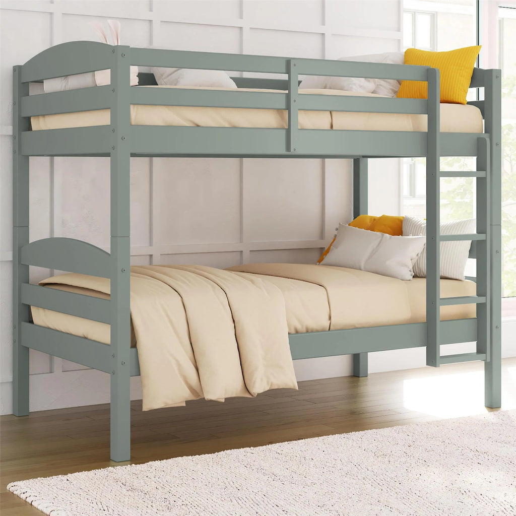 Solid Wood Twin-over-Twin Convertible Bunk Bed J8671