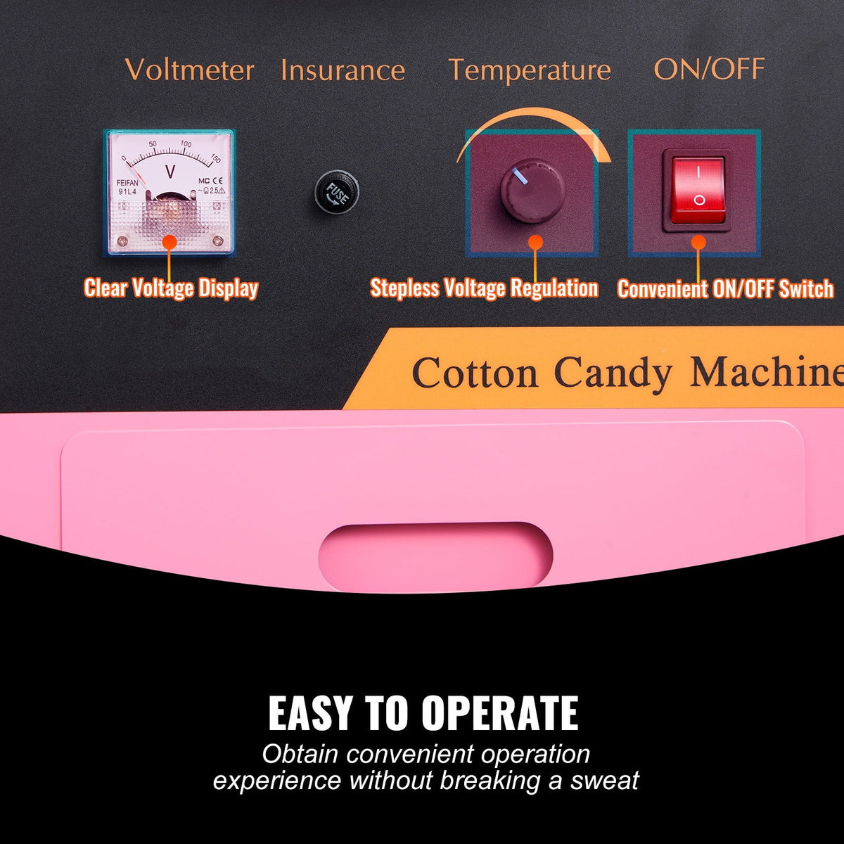 Cotton Candy Machine 21 Inch Stainless Steel Bowl Electric Candy Floss Maker K277
