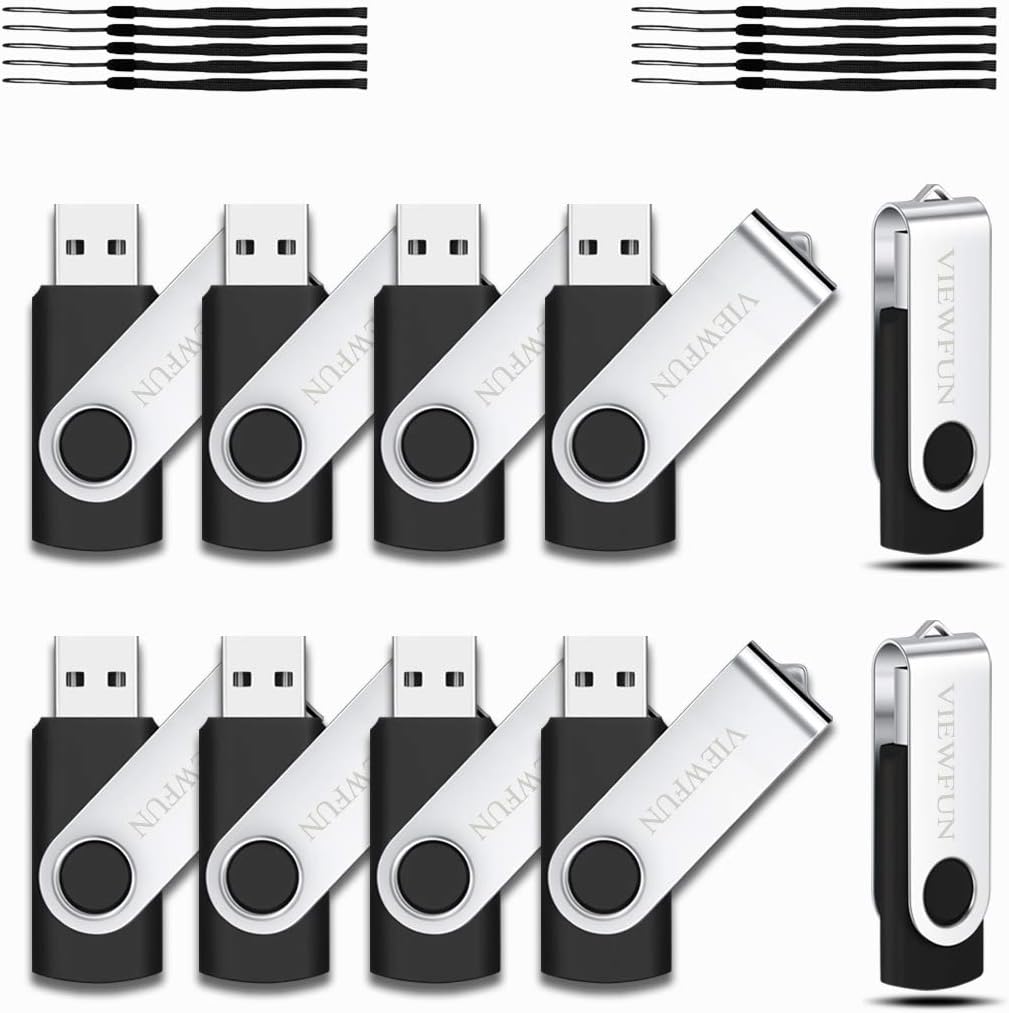 50 Pack 8GB USB 2.0 Flash Drives with LED Indicator and Lanyards F32840