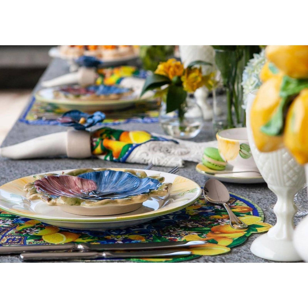 Blue & Yellow Round Polyester Placemat (Set of 2) R759