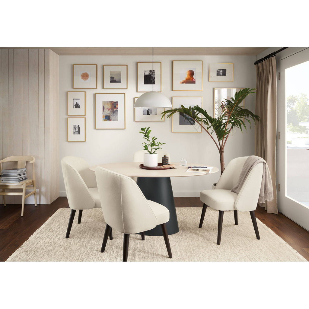 Modern Cora Side Chair in Tatum Moss with Charcoal Legs Green Brown Performance Fabric C20771