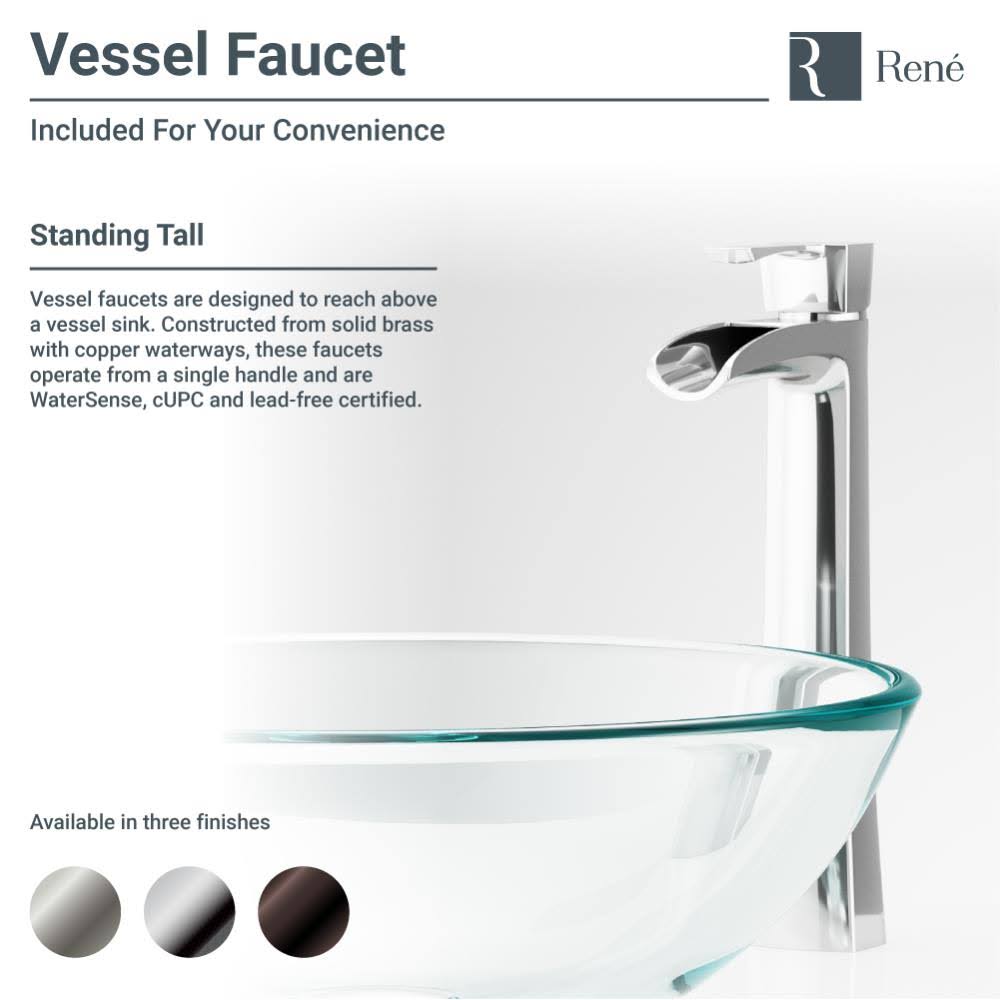 Foil Undertone Glass Vessel Sink with Antique Bronze Vessel Faucet B471946